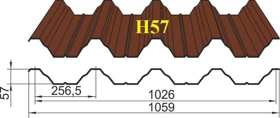 Профилированный лист Н57