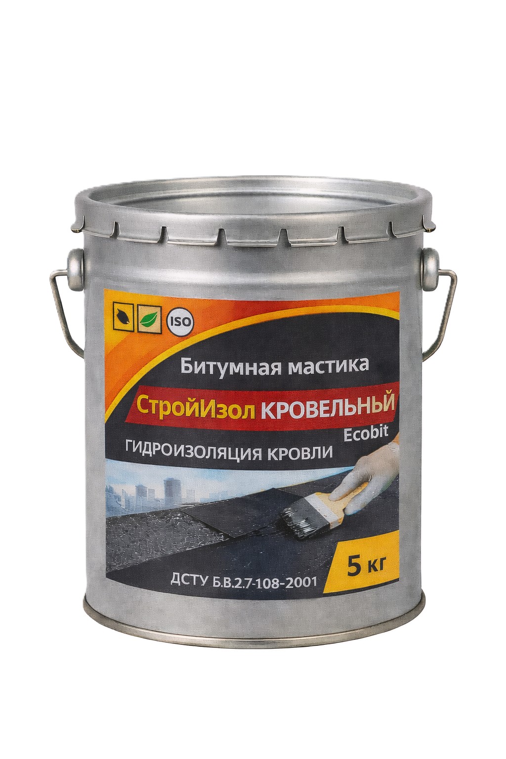 Битумная мастика 5 кг СтройИзол Кровельный ЭКОБИТ
